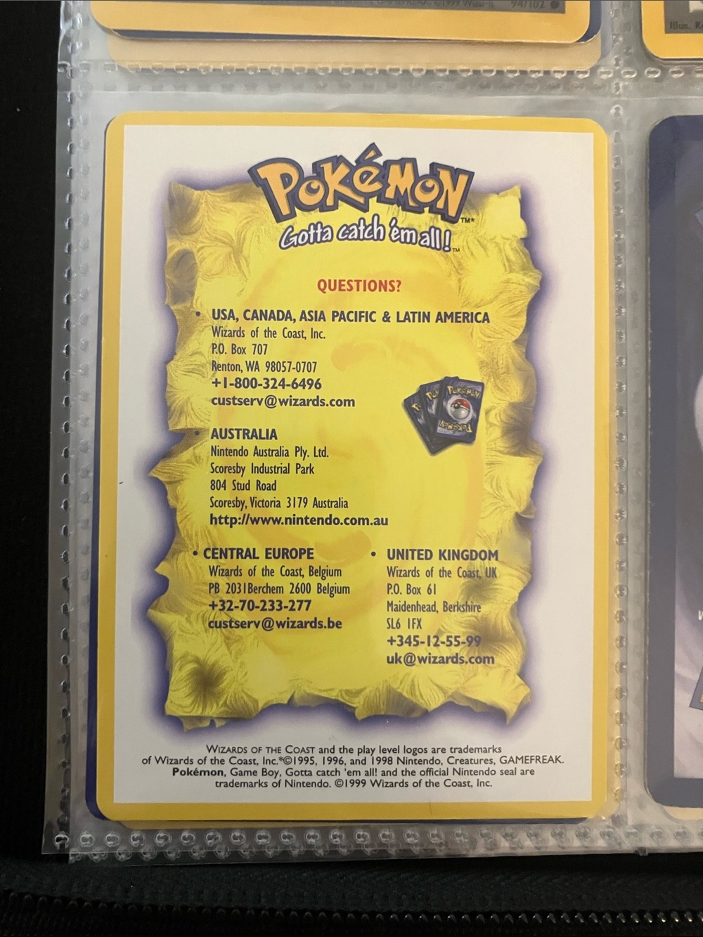 Pokemon Original Gotta Catch Em All Questions Insert Card